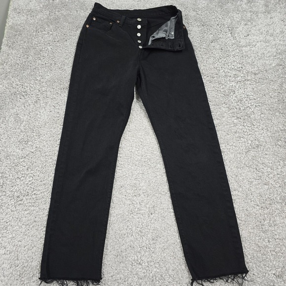 Levi's 501 Women's Button Fly Straight Leg Jeans 29x30 (fits 26x29) Grunge Y2K - Picture 1 of 14